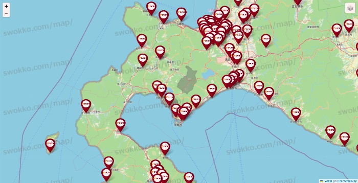 北海道のDCMの店舗地図