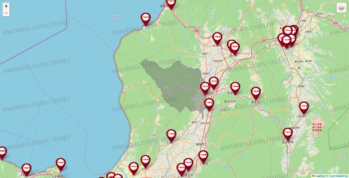 北海道のDCMの店舗地図