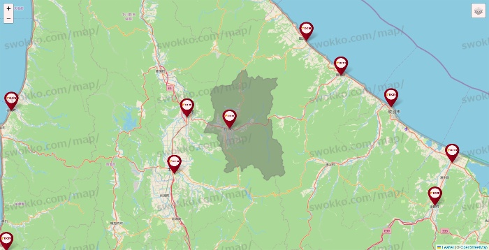 北海道のDCMの店舗地図