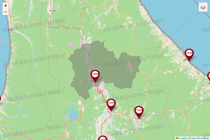 北海道のDCMの店舗地図