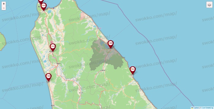 北海道のDCMの店舗地図