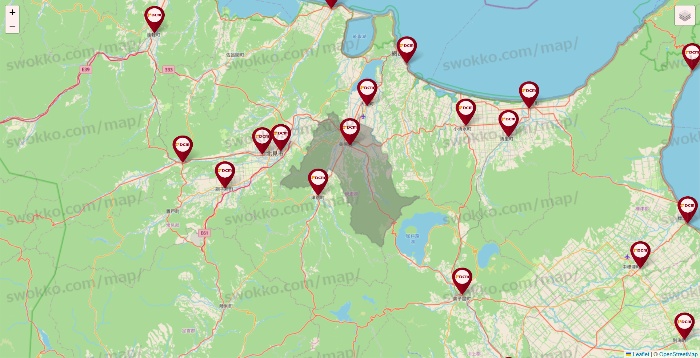 北海道のDCMの店舗地図