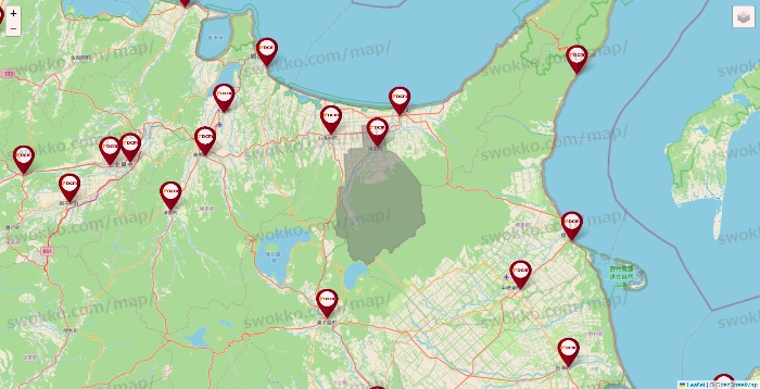 北海道のDCMの店舗地図