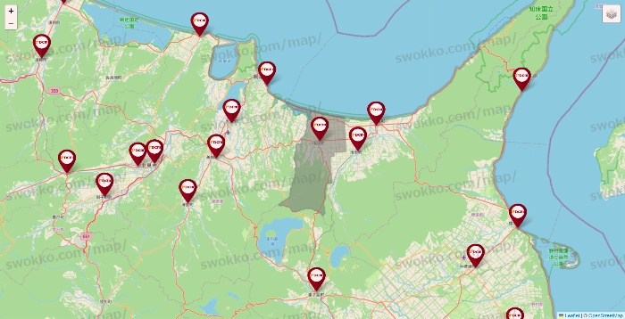 北海道のDCMの店舗地図