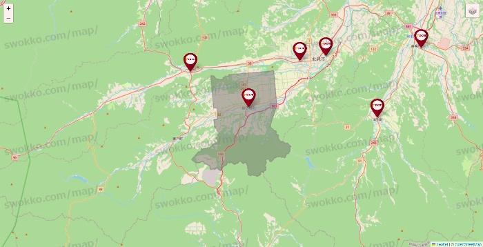 北海道のDCMの店舗地図