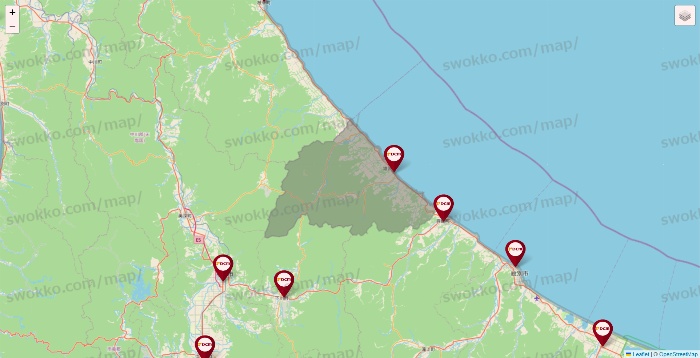 北海道のDCMの店舗地図