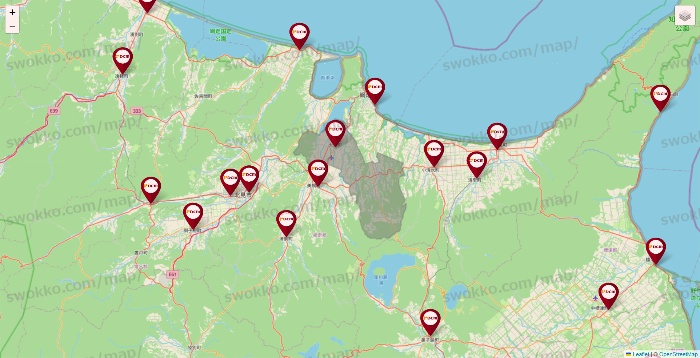北海道のDCMの店舗地図