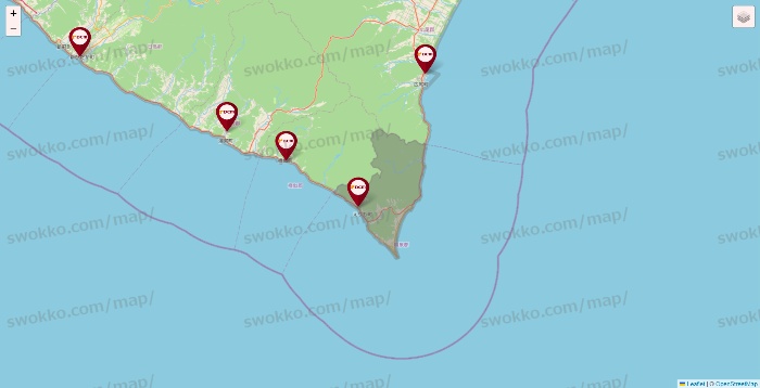 北海道のDCMの店舗地図