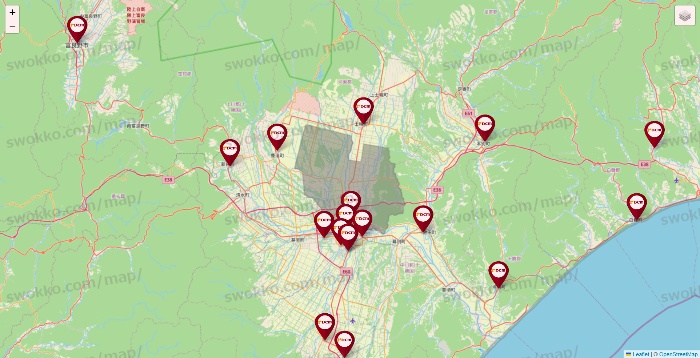 北海道のDCMの店舗地図