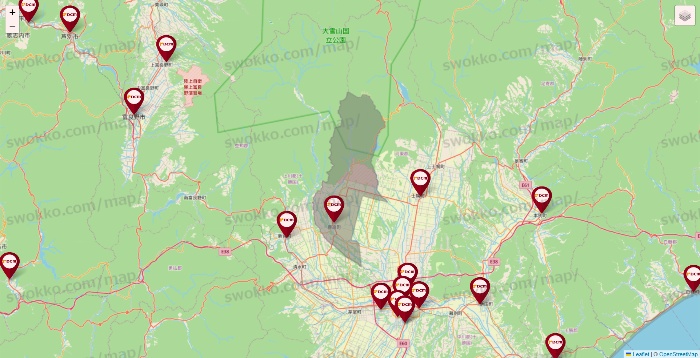 北海道のDCMの店舗地図