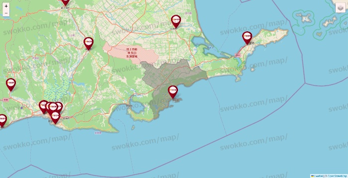 北海道のDCMの店舗地図