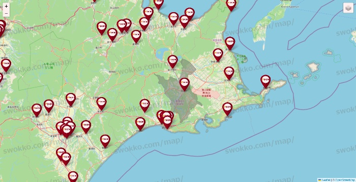 北海道のDCMの店舗地図