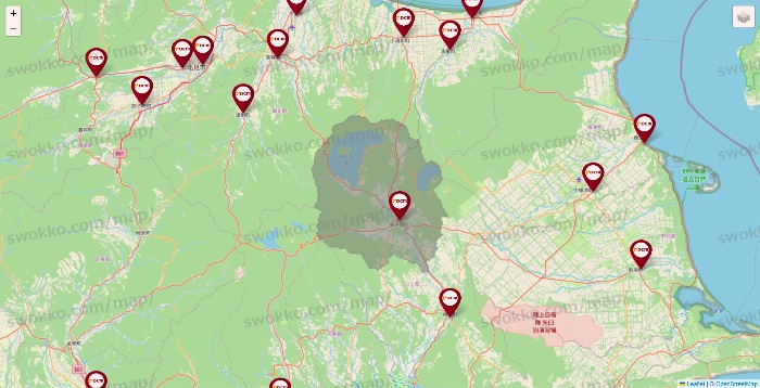 北海道のDCMの店舗地図