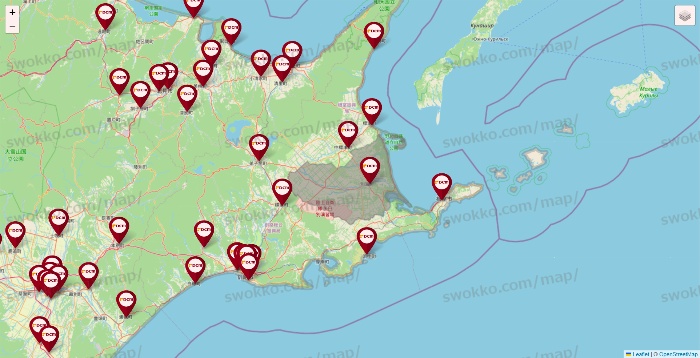 北海道のDCMの店舗地図