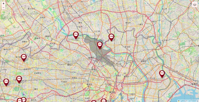 東京都のDCMの店舗地図