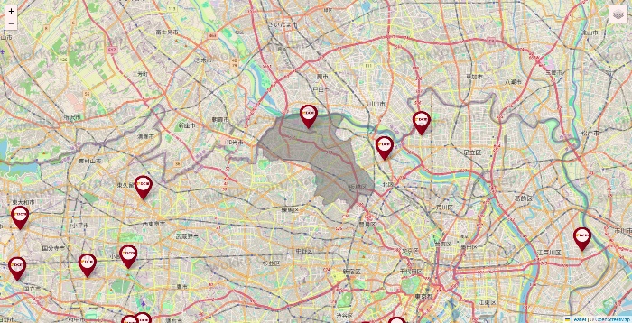 東京都のDCMの店舗地図