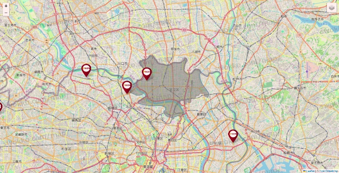 東京都のDCMの店舗地図