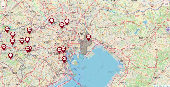 東京都のDCMの店舗地図