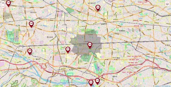 東京都のDCMの店舗地図