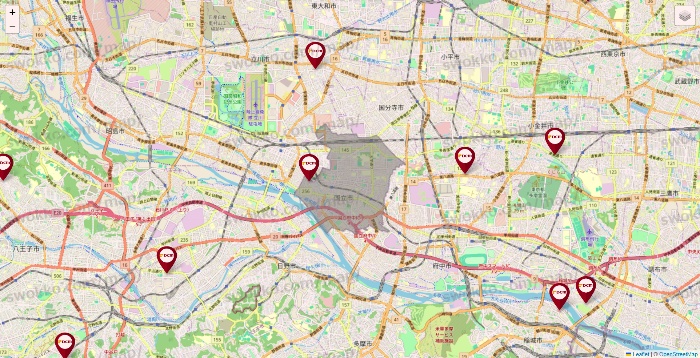 東京都のDCMの店舗地図