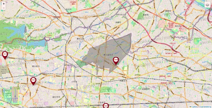 東京都のDCMの店舗地図