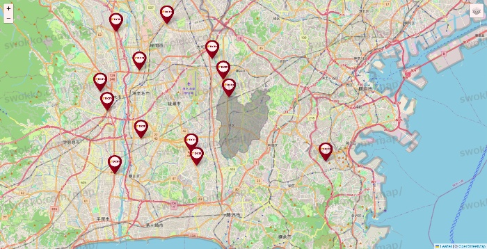 神奈川県のDCMの店舗地図