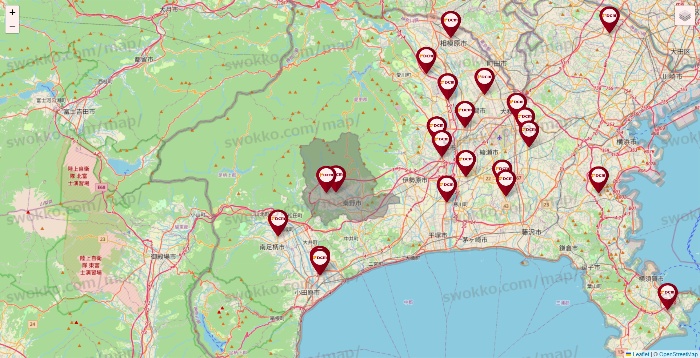 神奈川県のDCMの店舗地図