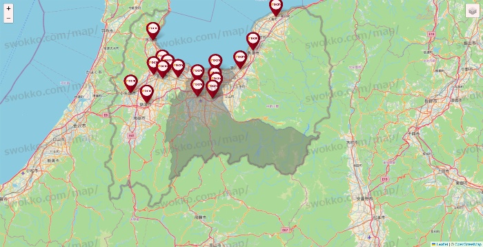 富山県のDCMの店舗地図