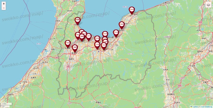 富山県のDCMの店舗地図