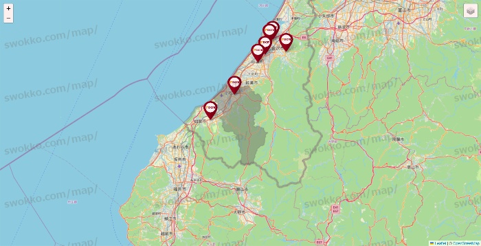 石川県のDCMの店舗地図