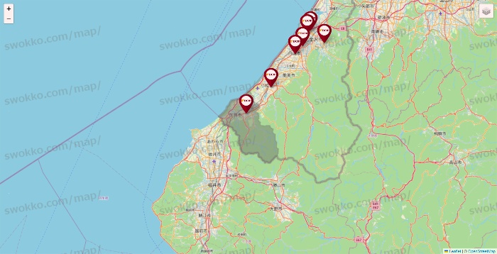 石川県のDCMの店舗地図
