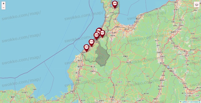 石川県のDCMの店舗地図