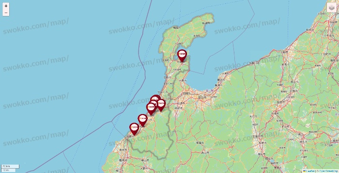 石川県のDCMの店舗地図