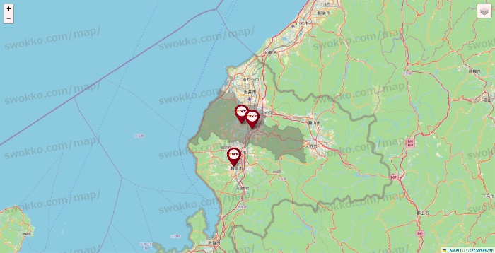 福井県のDCMの店舗地図