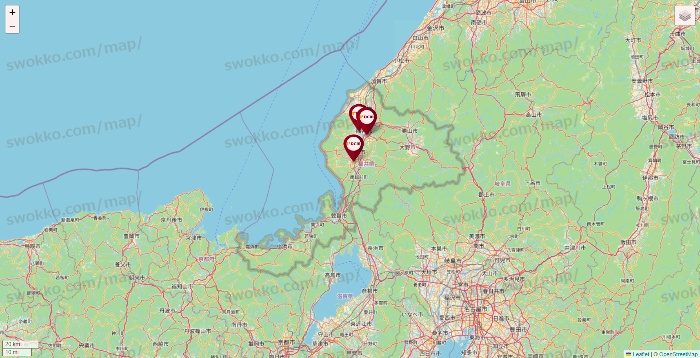福井県のDCMの店舗地図