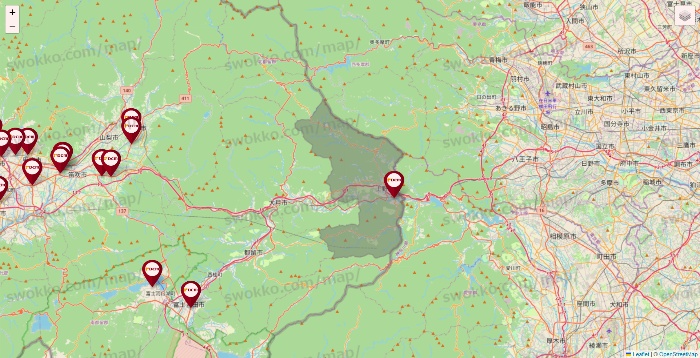 山梨県のDCMの店舗地図