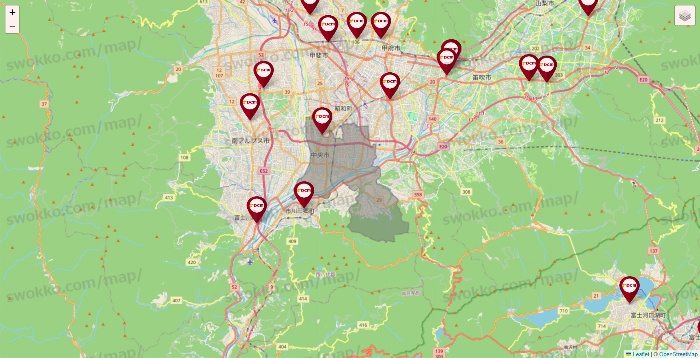 山梨県のDCMの店舗地図