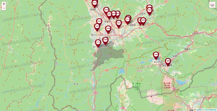 山梨県のDCMの店舗地図