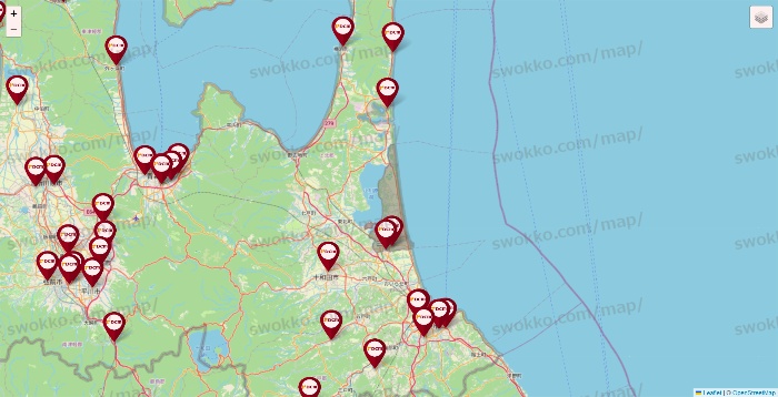青森県のDCMの店舗地図