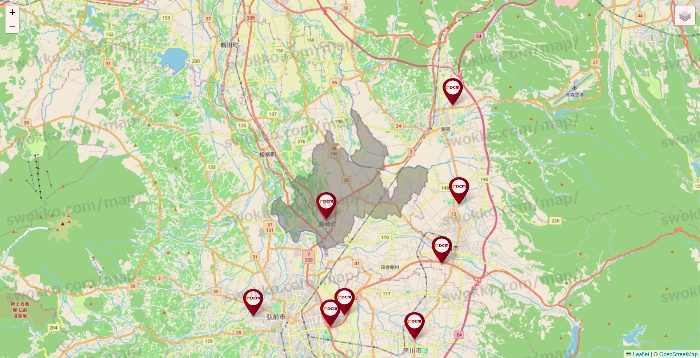 青森県のDCMの店舗地図