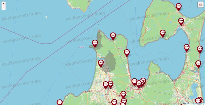 青森県のDCMの店舗地図