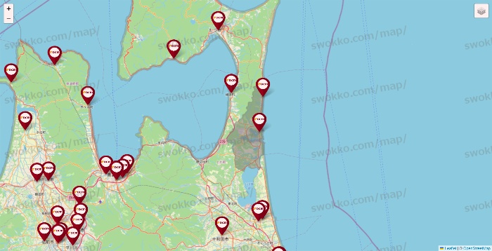 青森県のDCMの店舗地図