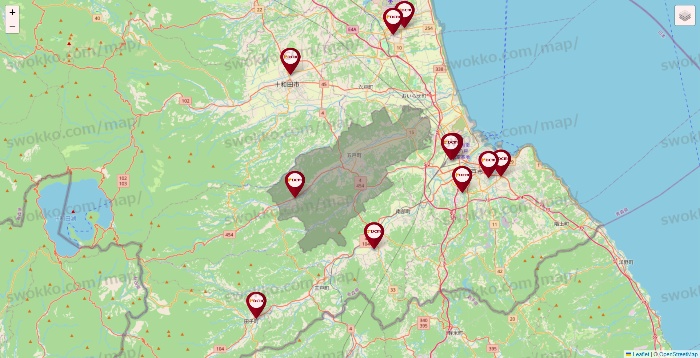 青森県のDCMの店舗地図