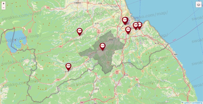 青森県のDCMの店舗地図