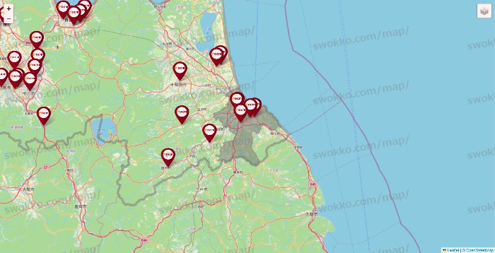 青森県のDCMの店舗地図