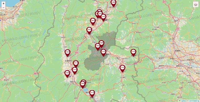 長野県のDCMの店舗地図