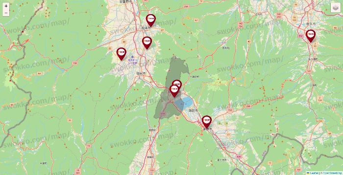 長野県のDCMの店舗地図