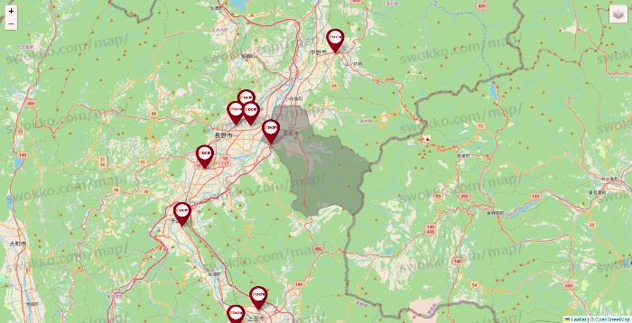 長野県のDCMの店舗地図