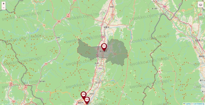 長野県のDCMの店舗地図