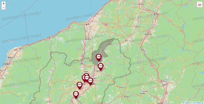 長野県のDCMの店舗地図